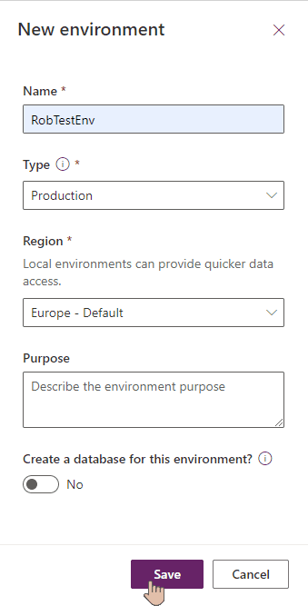 New environment settings