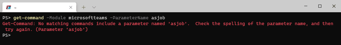 PowerShell cmdlet checking for AsJob parameter in the module